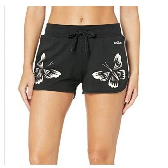 New adidas x Farm Rio XXS Butterfly Print Pull On Shorts Black